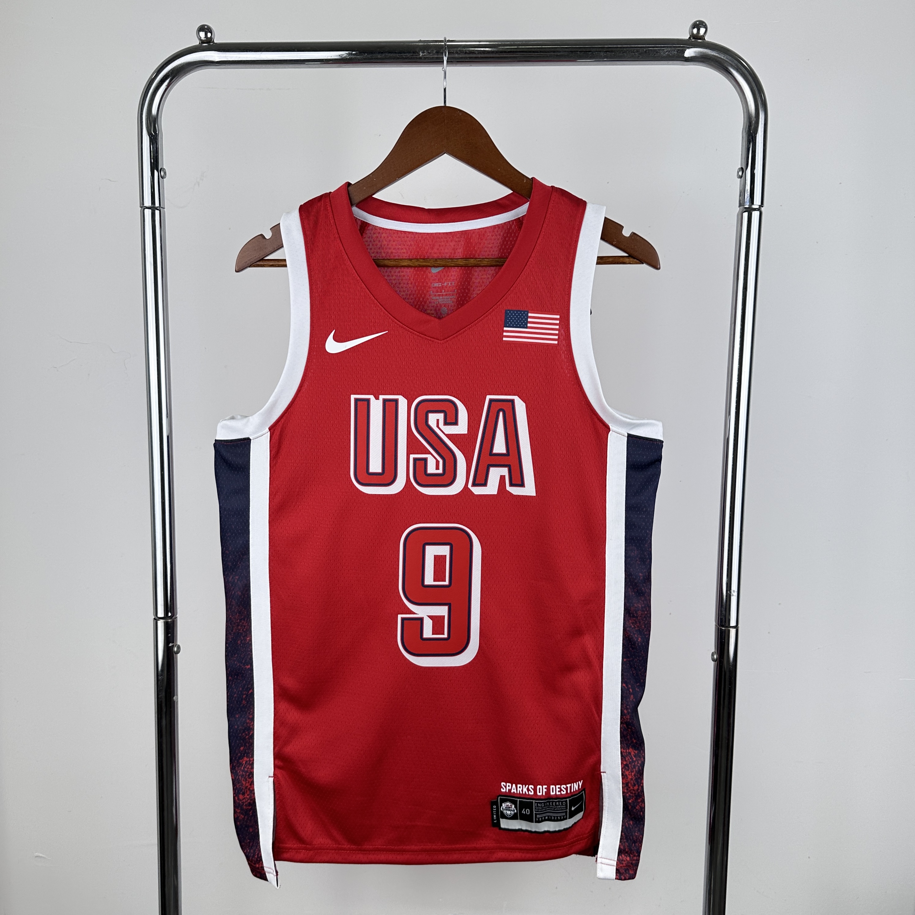 2024 Olympic USA 9 Haliburton Red Nike NBA Jersey
